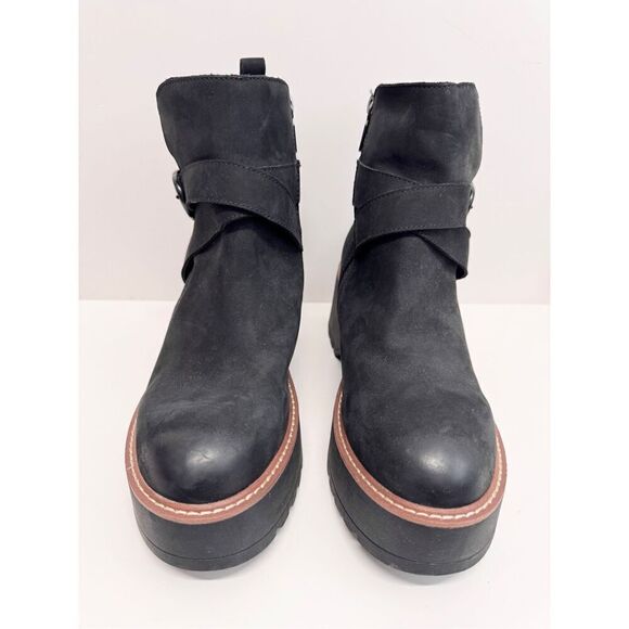 Blondo Boots Size 9.5 Black Leather Waterproof Block Heel Buckle Detail NEW - Picture 5 of 10